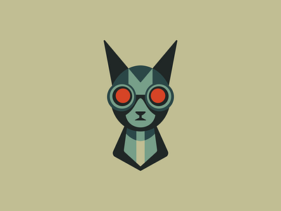 Cyber Cat Logo branding cartoon cat character cyber design fiction geometric identity illustration kitty logo mark mascot pet robot sci fi symbol vector vet