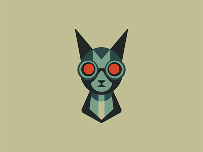 Cyber Cat Logo branding cartoon cat character cyber design fiction geometric identity illustration kitty logo mark mascot pet robot sci fi symbol vector vet