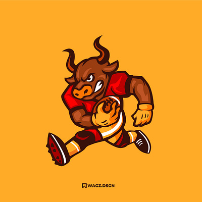 FUTBULL american futball bull design futball graphic design illustration logo mascot vector