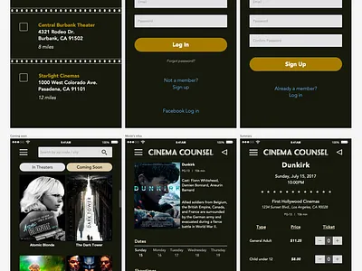 Cinema screen app ui ux