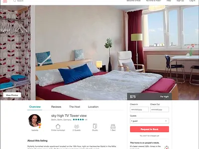 AirBnb screen ui ux website