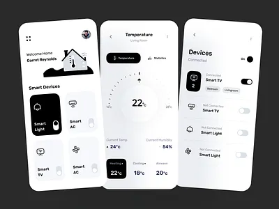 Smart Home App Design app home app home automation mobile ui smart smart device smart home app smart home mobile ui