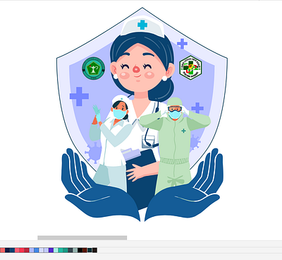 [COVID19] NURSE LOGO, DEFEND VIRUS covid19 design graphic design health health logo logo nurse