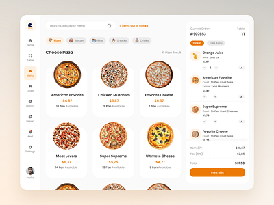 Cheseto Restaurant POS App - Menu available beverage burger chasier customer dashboard dashboard app dishes food kitchen manajement menu pizza pointofsale pos restaurant retail takeaway trending web design