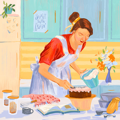 For the love of baking baking digital art illustration photoshop