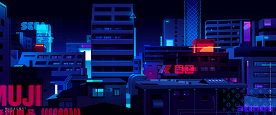 Augmented Tokyo ar augmented city design futur illustration japan light logo neon retro rooftop skyline tokyo trystram ui