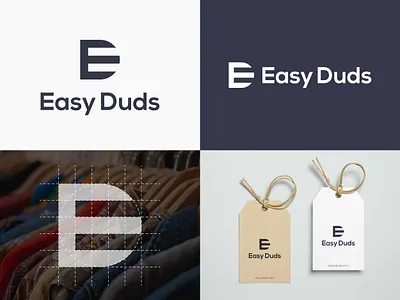 Easy Duds | Clothing Brand Logo apparel logo brand identity branding clothing brand logo clothing line clothing logo de logo ed logo fashion brand logo initial letters letter de logo letter ed logo logo design logo designer logos minimal logo minimalist logo streetwear logo urban logo