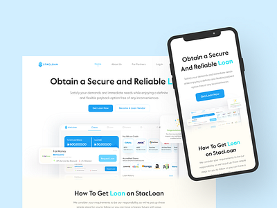 StacLoan Web App app clean ui design fintech home page landing page loan application loan ui product design ui uiux user experience web ui website ui