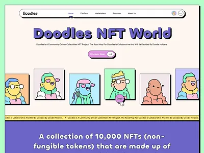 NFT Marketplace Landing Page design marketplace nft nft art nft artist nft collection nft marketplace nft web nft website ui design web design web ui