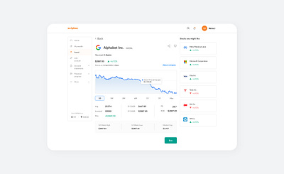 US Stocks UI app design minimal ui ux