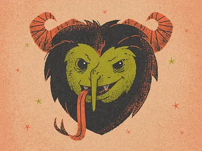 Demon - Fright Fall Challenge character character design demon demon spawn devil hairy halloween happyhalloween hellsjells hors illustration nosy october retro scary tongue vintage