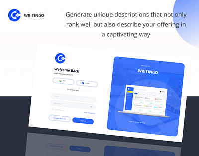 WRITINGO - Create Unique Descriptions that Rank! ai full stack gpt 3 mern responsive design scalable solutions web design