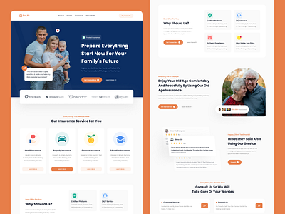 BeLife - Insurance Landing Page Design insurance landing page insurance web design landing page ui design ui kit uidesign web design