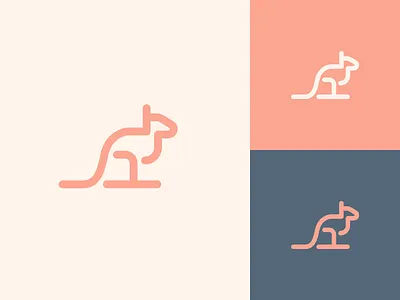 Kangaroo abstract animal baby brand branding cute friendly identity kangaroo line logo luxurious luxury mark modern monoline simple simplicity soft symbol