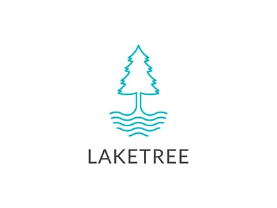 Lake Tree Logo aquas brand identity branding brandmark combination concept design graphic design identity lake logo logoconcept logodesign logomark pine praw river tree water