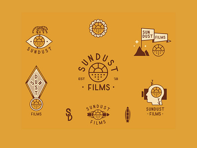 Sundust Films badge badges brad design identity illustration illustrator lock ups logo logos minimal simple texture vector