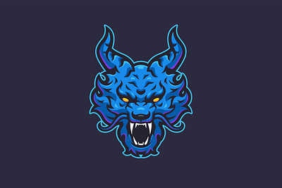 Blue Dragon Vector Illustration branding cartoon character dragon illustration logo mascot vector