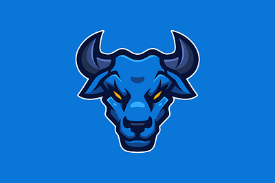 Blue Buffalo Vector Illustration branding buffalo cartoon character design illustration logo mascot vector
