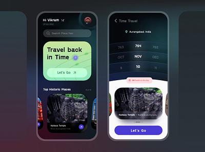 Conceptual Time Travel App adobe xd design designer inspiration mobileui mobileuidesign productdesign timetravel ui ui ux design uidesign user interface userexperience ux uxdesign uxdesigner webdesign webdesigner