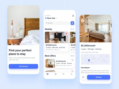 Real Estate Rental App apartment app app design home house interface ios mobile mobile app property real estate rent ui ux