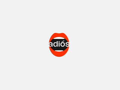 adiós poster adiós branding design icon illustration lavios lips logo logotipo mark minimal poster minimal symbol typography