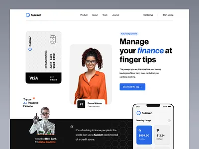 Finance Website Design banking card credit card debit card design finance app finance management fintech landing page money payment method transaction typography ui ux web design website design
