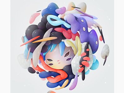 Plastic Fragments abstract character design illustration vector zutto