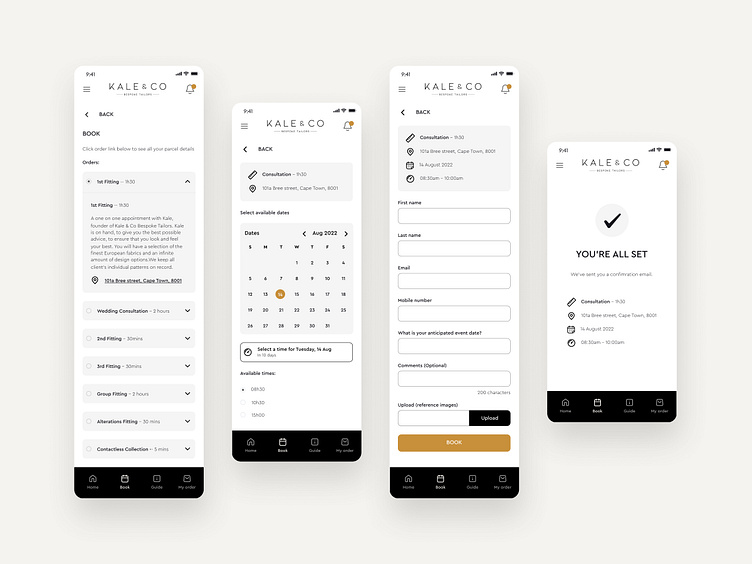 Bespoke Tailoring App by Laetitia Breedt on Dribbble
