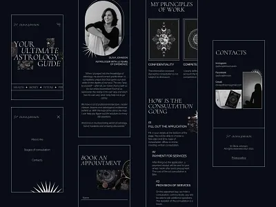 Astrologer's website | Landing page brand identity branding concept design figma mobile typography ui uiux visual web design