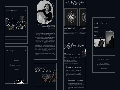 Astrologer's website | Landing page brand identity branding concept design figma mobile typography ui uiux visual web design