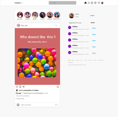 Instagram UI design instagram landing page typography ui