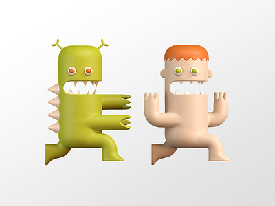 Evil Martians in 3d 🛸 3d b3d blender3d development evil illustration logo logotype martians product run space startup technology ufo web website