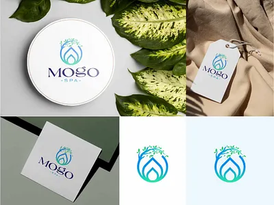 Mogo Spa animation branding custom logo design graphic design green illustration leaf logo logo design minimal modern professional signature logo spa ui unique vector