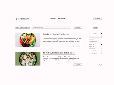 Search for recipe branding design home page minimal pege search recipe serch ui uiux ux web