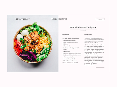 Recipe page design home page minimal recipe recipe page search search page ui uiux design ux