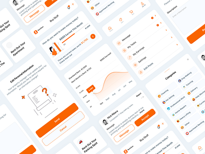 Components design illustration mobile app ui ux vector