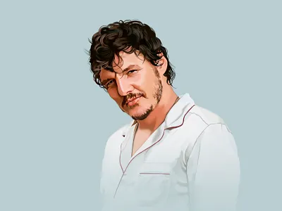 Pedro Pascal digital art illustration portrait