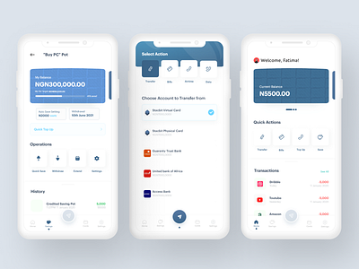 Stackbit Bank app branding clean ui design finance fintech illustration logo mobile app pay bills product design savings app ui uiux user experience