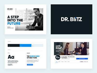 Dr. Blitz blue branding color palette doctor dr blitz foot logo design logotype medical surgery typography unfold
