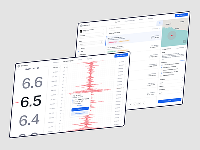 Seismorac - Seismograph Dashboard app design dashboard design earthquake geology light mode measurement nature research science seismic seismograph seismography tools ui ui design uiux