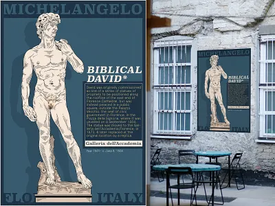 "Censored David" Illustrated Poster academic drawing ancient art biblic david engraving etching graphic design handdrawn illustration michelangelo poster procreate sculpture