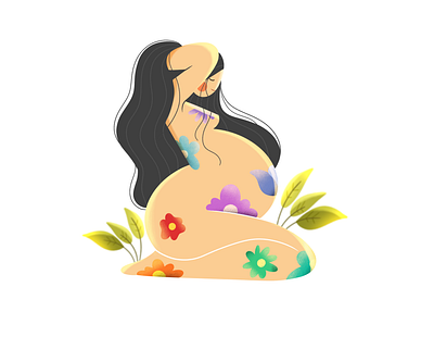 Magical women 2d art character artist character design commercial cute design female flat future mom girl hand drawn illustration illustrator mother motherhood nude palette procreate smile women