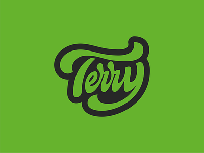 TERRY logo baseball design graphic design green handwriting lettering logo vector