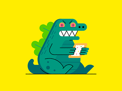 Lil' Godzilla breakfast character design godzilla gojira illustration japan monster pop tart