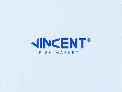 VINCENT FISH MARKET LOGO branding business logo company logo design fish logo fish wordmark logo logo wordmark logo wordmark logo design