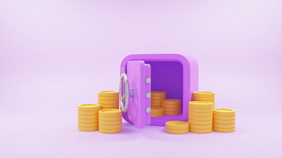 Safe box 3d bank blender business currency money safe box