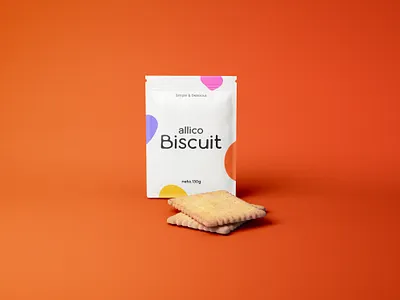 Allico Biscuit Packaging brand branding clean design graphic design minimalist packaging typography