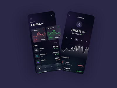 Crypto Wallet App Mobile app mobile blockchain crypto dark mode interface mobile nft ui ux wallet