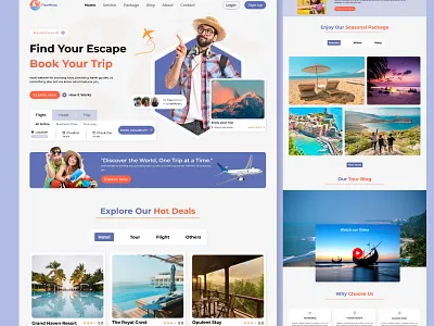 Travel Website Landing Page graphic design landing page design tour website travel travel agency travel agency website travel ui travel website design travel website landing page travel website uiux ui