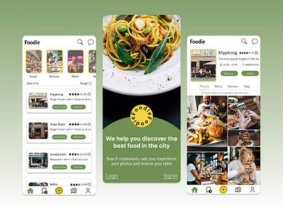 Foodie App app design food mobile design product design ui uiux